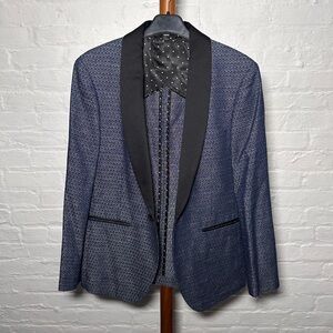 Bonobos tuxedo blazer jacket wedding shawl collar blue